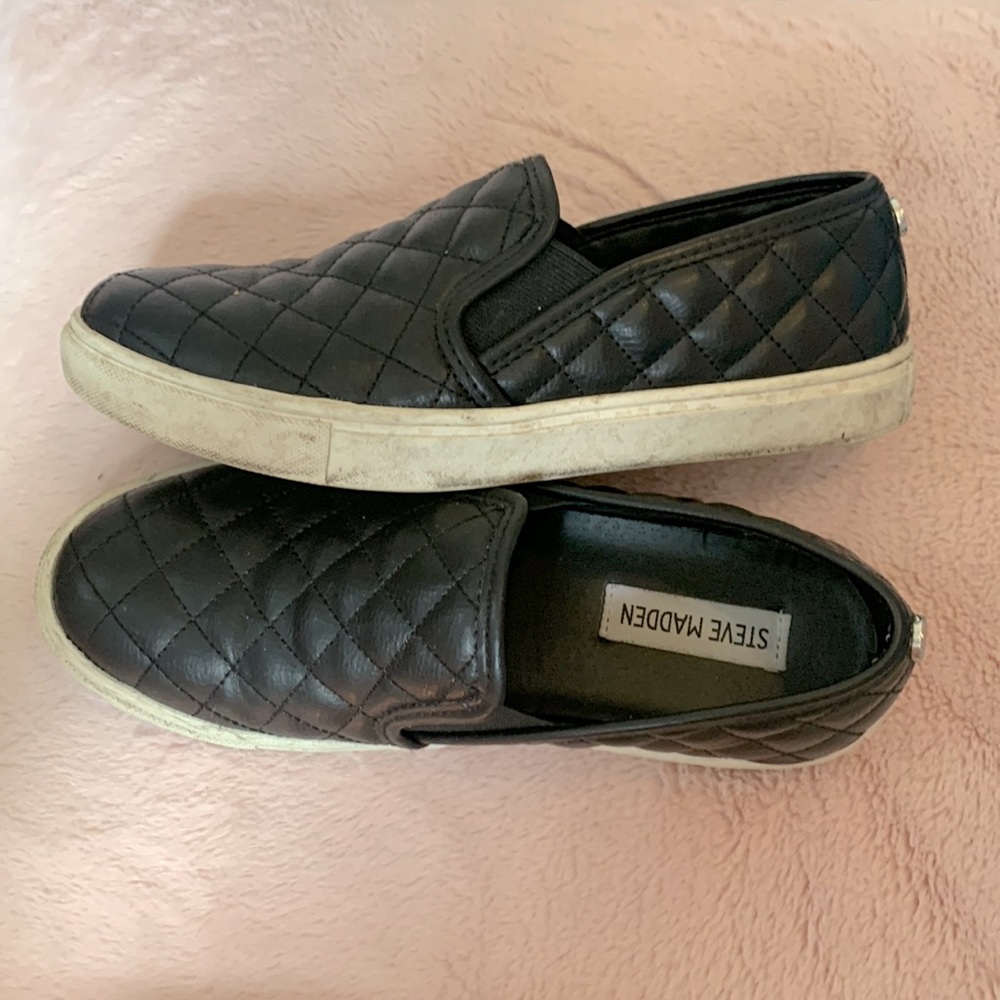 Steve Madden Black Slip On Sneakers